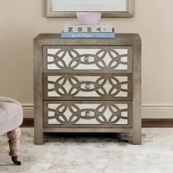 Promo 👏 Assembly Required Accent Cabinets & Decorative Chests Safavieh Tasha 3 Drawer Chest In Grey ✨