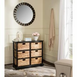 Best deal 😀 Fully Assembled Accent Cabinets & Decorative Chests Safavieh Keenan 6 Wicker Basket Storage Chest 😀