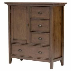 Budget ❤️ Brooklyn & Max Assembly Required Accent Cabinets & Decorative Chests Brooklyn + Max Stanwick Solid Pine Wood 4 Drawer Storage Cabinet 🥰