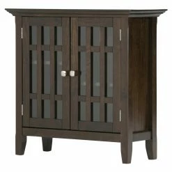 Hot Sale ⌛ Brooklyn & Max Assembly Required Accent Cabinets & Decorative Chests Brooklyn + Max Hampton Pine Wood Glass Door Storage Cabinet ✨