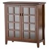 Best Sale 👍 Brooklyn & Max Assembly Required Accent Cabinets & Decorative Chests Brooklyn + Max Holden Pine Wood Glass Door Storage Cabinet 🧨