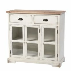 Buy 💯 Wood Accent Cabinets & Decorative Chests StyleCraft Shabby Chic 3 Door 2 Drawer Window Pane Accent Cabinet 🥰