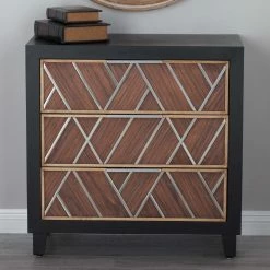 Deals ⭐ Fully Assembled Accent Cabinets & Decorative Chests DecMode Contemporary Wooden 3 Drawer Decorative Chest ⭐
