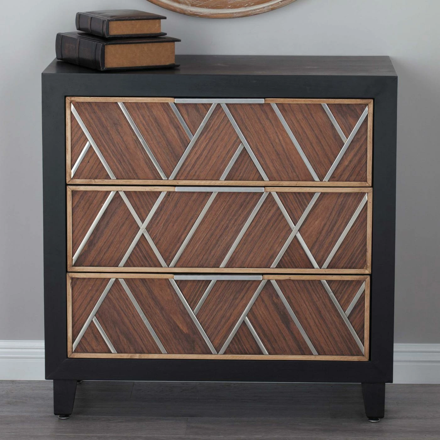 Deals ⭐ Fully Assembled Accent Cabinets & Decorative Chests DecMode Contemporary Wooden 3 Drawer Decorative Chest ⭐