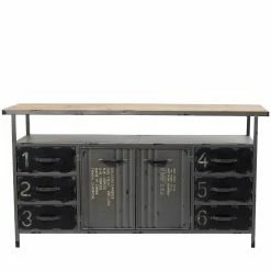 Coupon 😍 Assembly Required Accent Cabinets & Decorative Chests DecMode 56 In. Metal Console Table ❤️