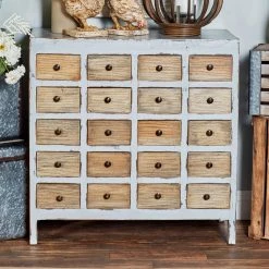 Best reviews of 🧨 Fully Assembled Accent Cabinets & Decorative Chests DecMode Rustic 20 Drawer Mahogany Wood Chest Cabinet 👏