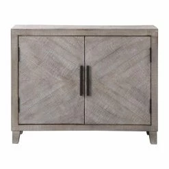 Budget 🔥 Fully Assembled Accent Cabinets & Decorative Chests HN Home Lewiston Transitional White Washed Accent Cabinet 🎉