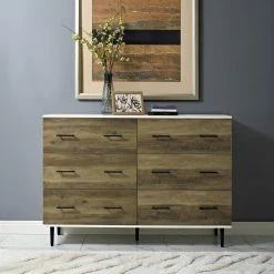 Deals 🤩 Some Assembly Required Accent Cabinets & Decorative Chests Manor Park 52 In. Reclaimed 6-Drawer Storage Chest 🤩