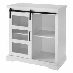 Outlet 🔥 Assembly Required Accent Cabinets & Decorative Chests Manor Park 32 In. Sliding Glass Door Accent Cabinet 🎁