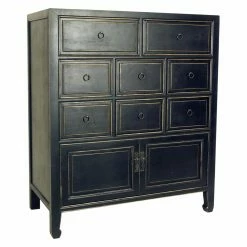 New 💯 Fully Assembled Accent Cabinets & Decorative Chests Wayborn Suchow 8 Drawer Chest - Black 💯