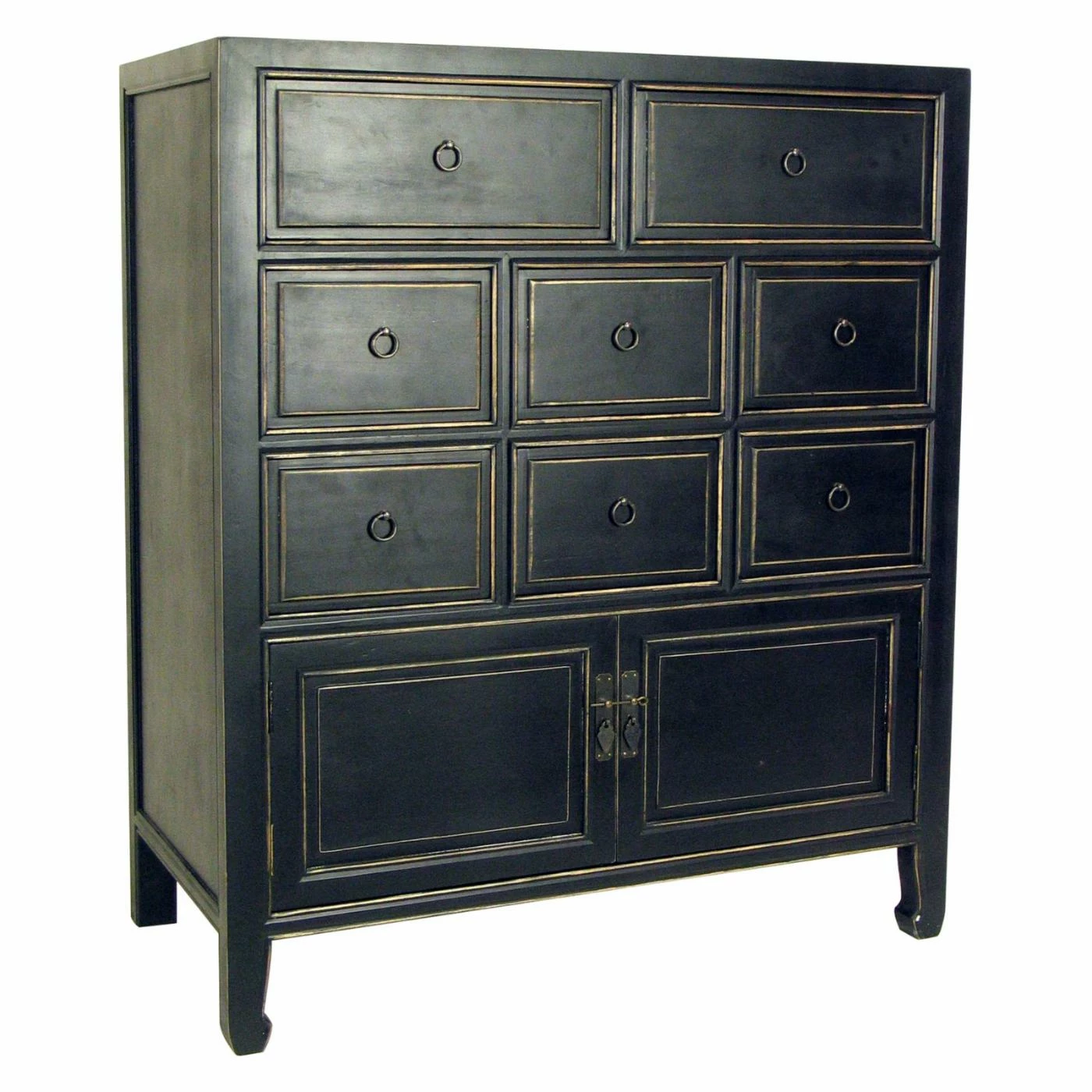 New 💯 Fully Assembled Accent Cabinets & Decorative Chests Wayborn Suchow 8 Drawer Chest - Black 💯