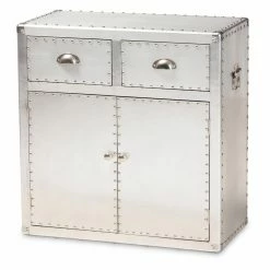 Deals 💯 Fully Assembled Accent Cabinets & Decorative Chests Baxton Studio Serge French Industrial 2 Door Accent Storage Cabinet 😀