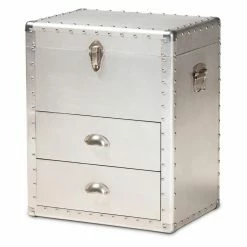 Best deal 🔥 Fully Assembled Accent Cabinets & Decorative Chests Baxton Studio Serge French Industrial 2 Drawer Accent Storage Cabinet 🧨