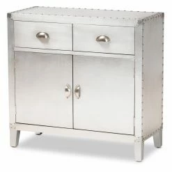 Flash Sale 😉 Fully Assembled Accent Cabinets & Decorative Chests Baxton Studio Romain French Industrial 2 Door Accent Storage Cabinet 😍