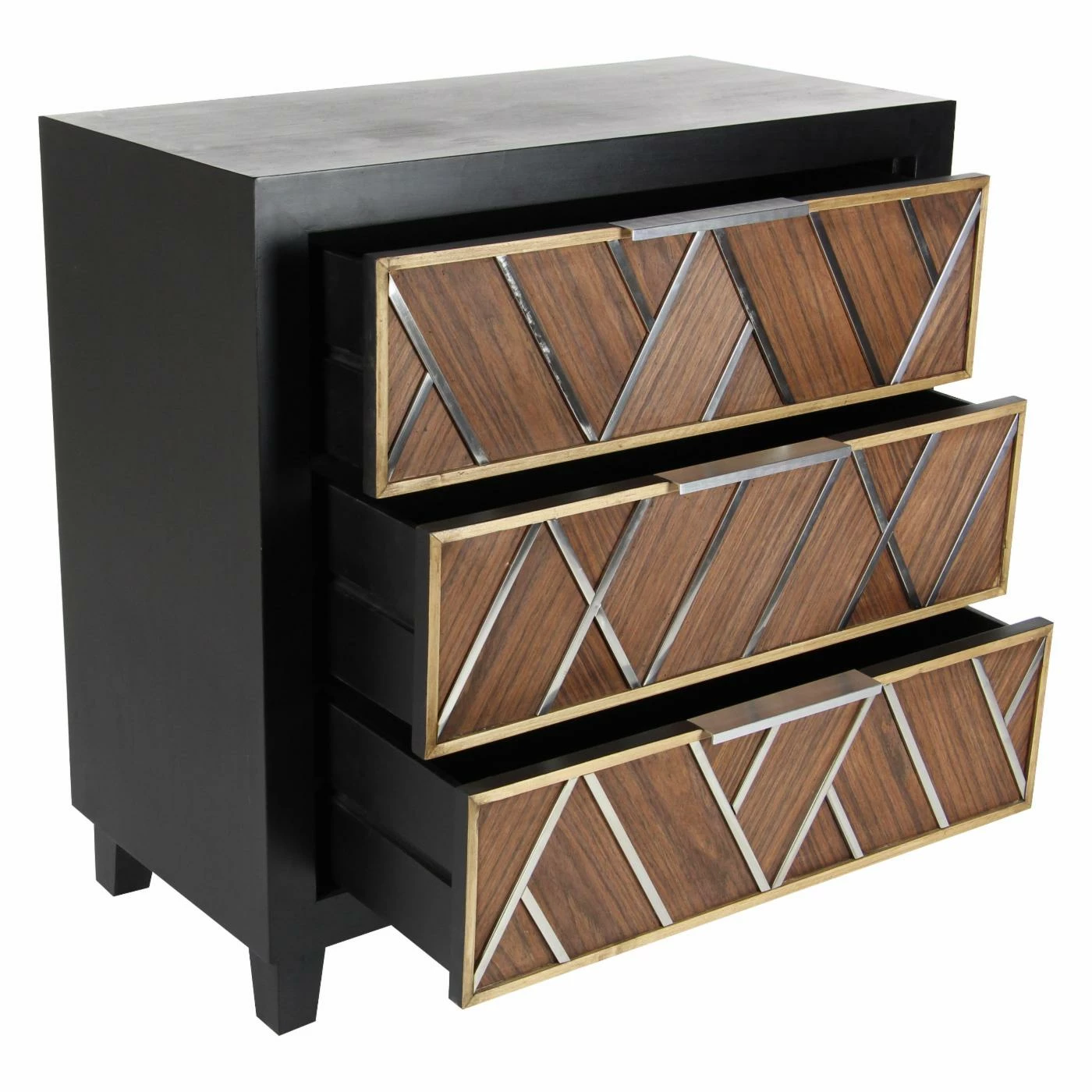 Deals ⭐ Fully Assembled Accent Cabinets & Decorative Chests DecMode Contemporary Wooden 3 Drawer Decorative Chest ⭐ - Image 5